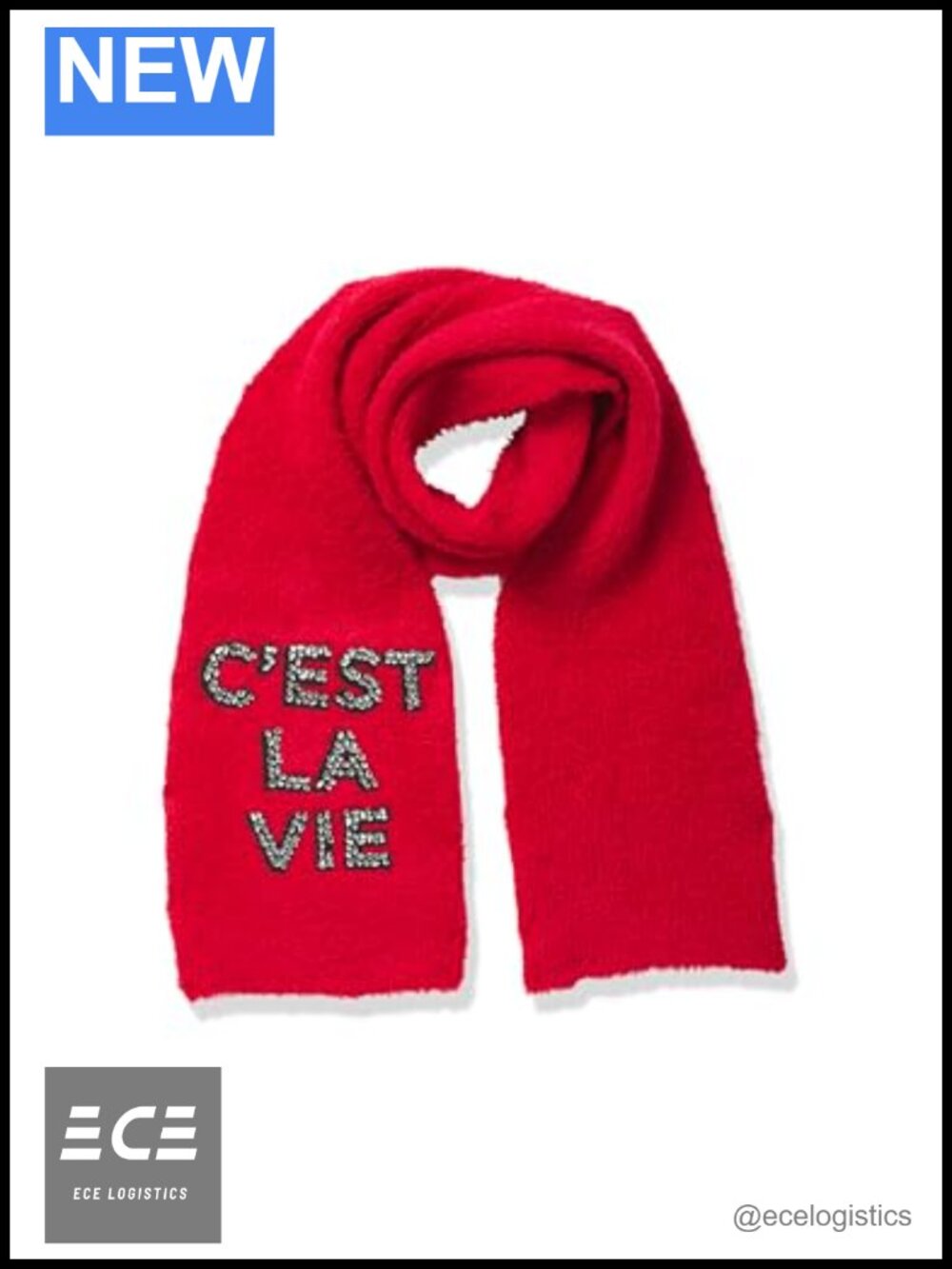 Karl Lagerfeld C'est La Vie Sparkle Embroidered Scarf